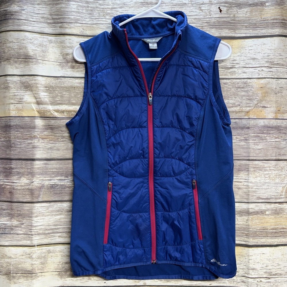 Eddie Bauer Primaloft Full Zip Up Puffer Vest Women's Medium Blue Polyester